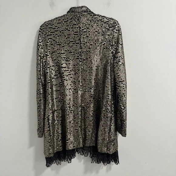 Free People Stardust Lace Tarnished Sequin Boho Jacket Women’s Size M